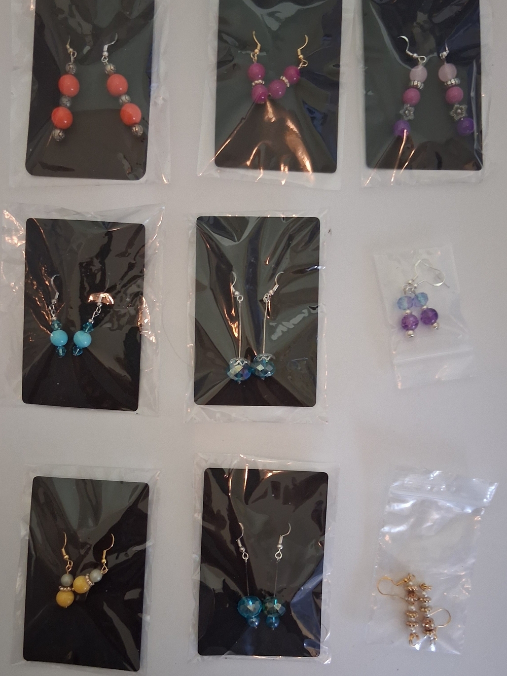 9 Pairs of New Handmade Pierced Earrings Lot